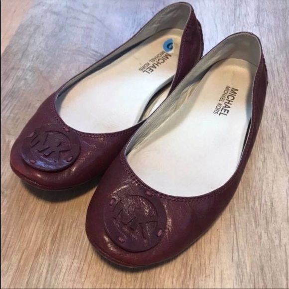 michael kors burgundy flats